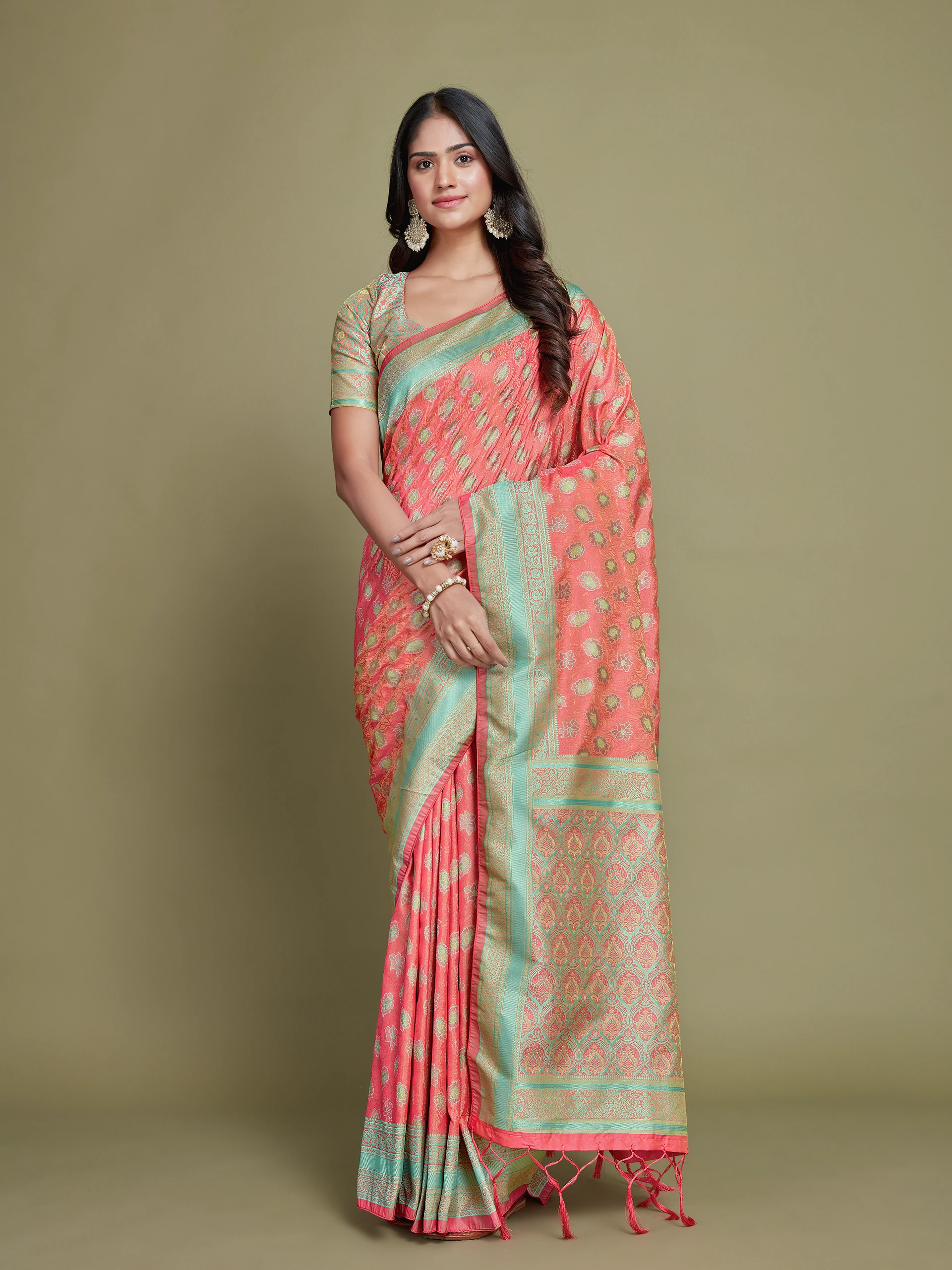 Apricot Whisper Saree